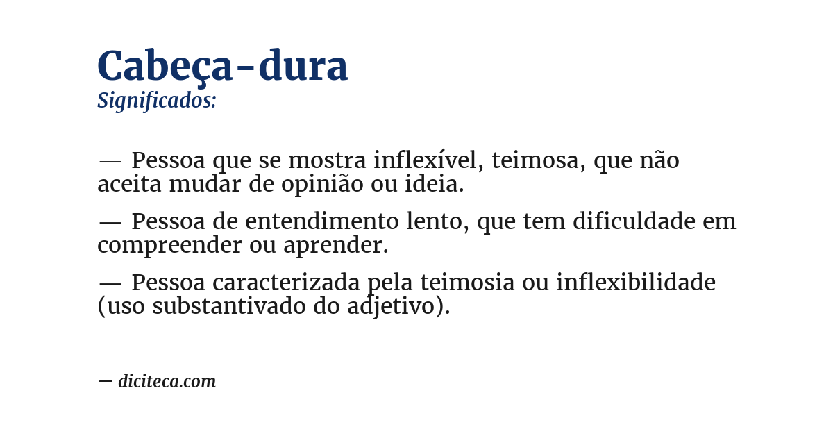 Significado de cabeça-dura