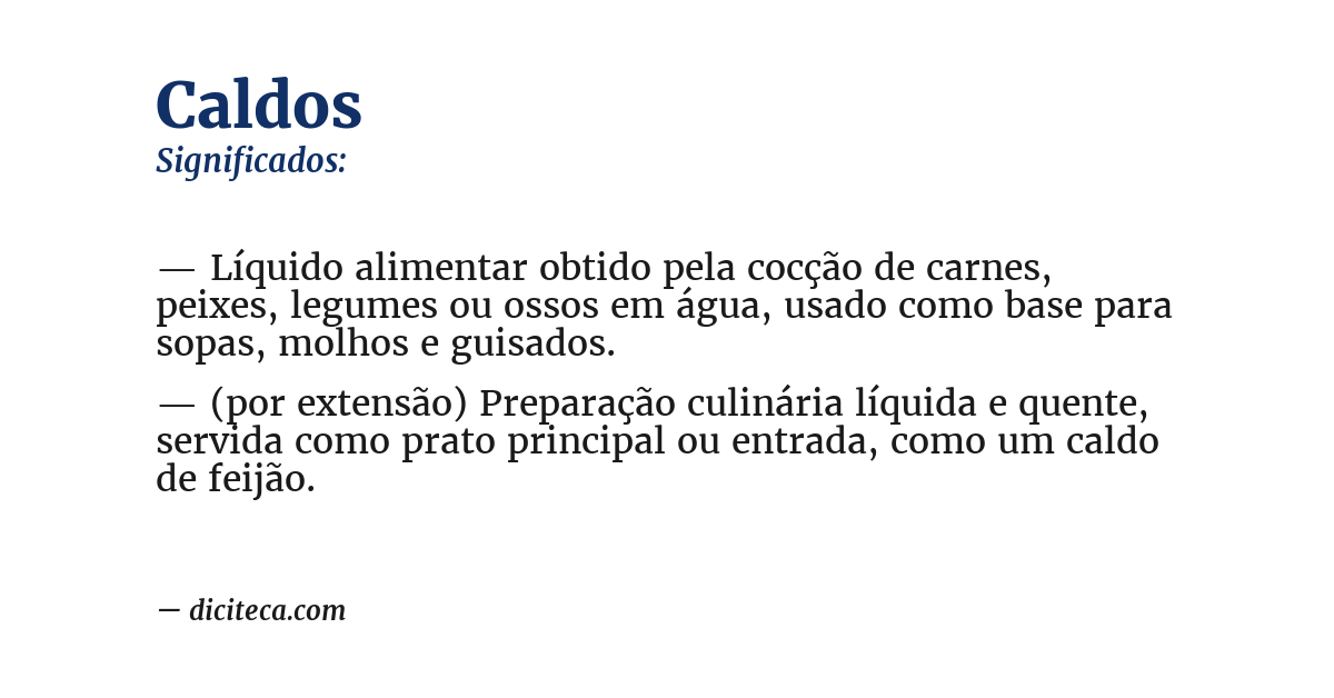 Significado de caldos