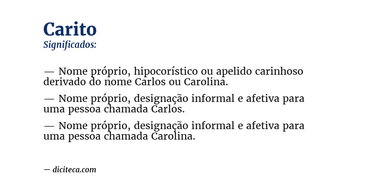 Significado de carito