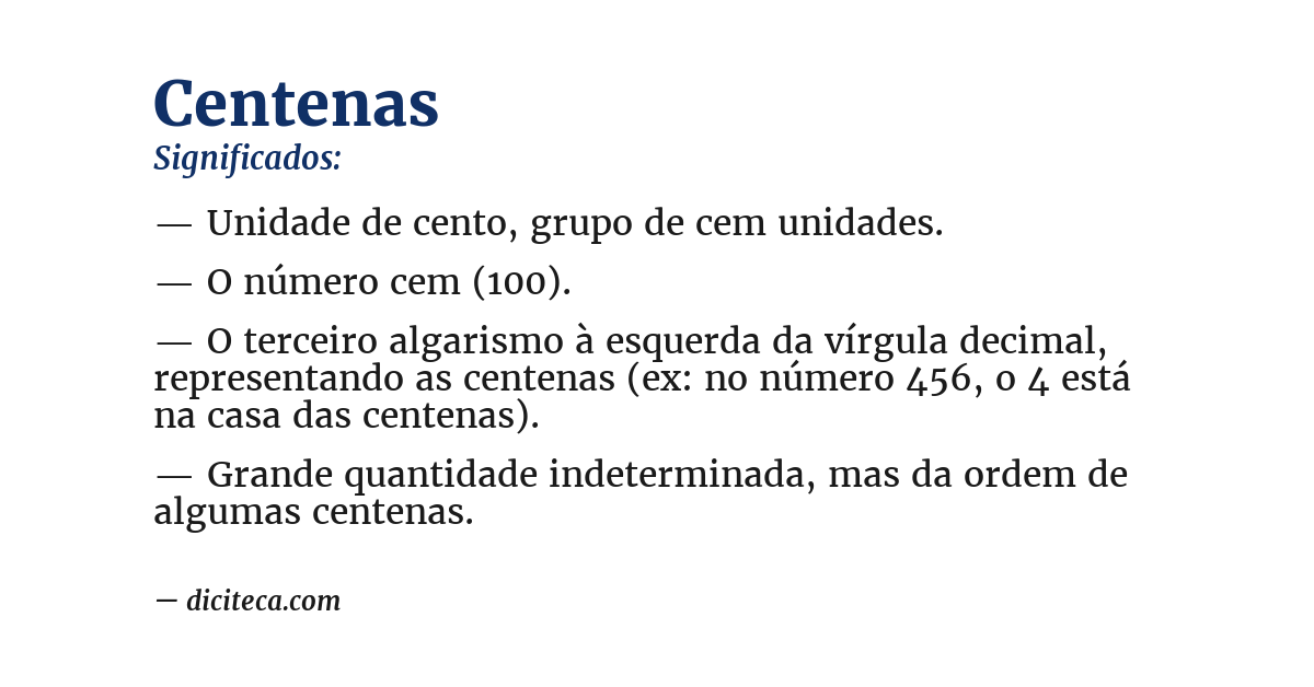 Significado de centenas