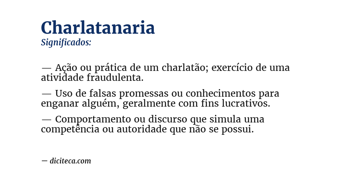 Significado de charlatanaria