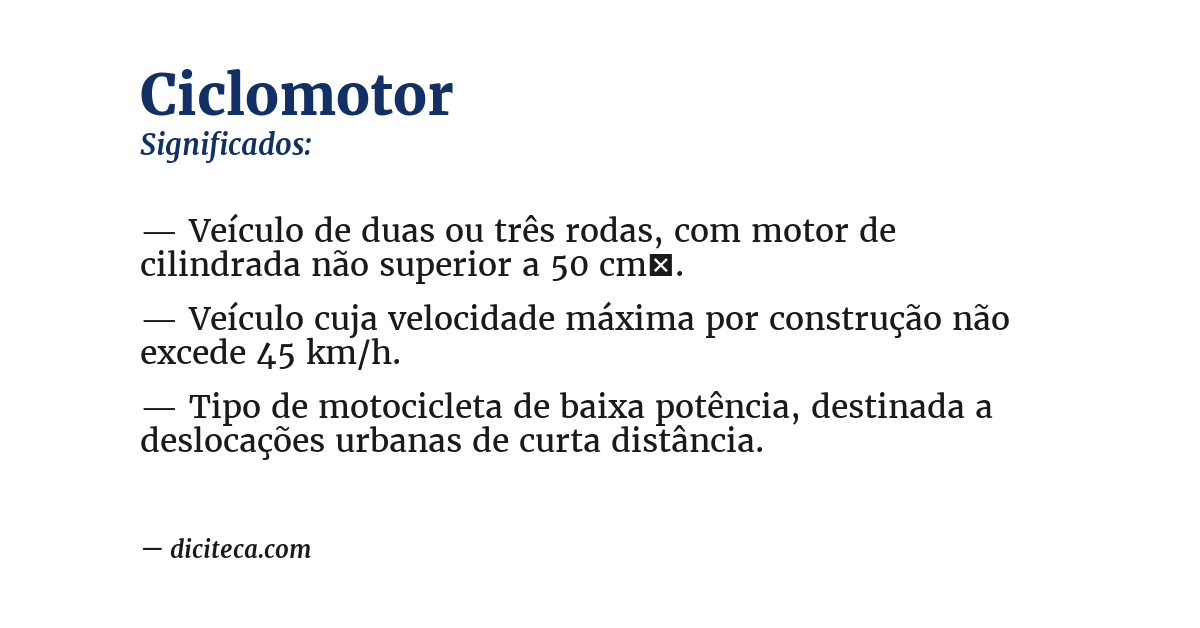 Significado de ciclomotor