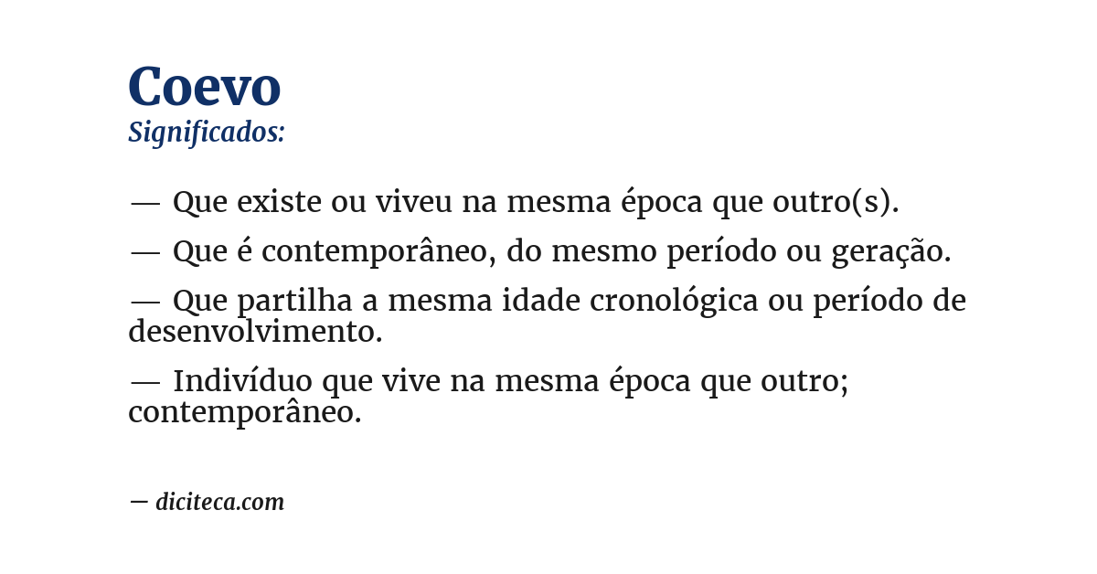 Significado de coevo