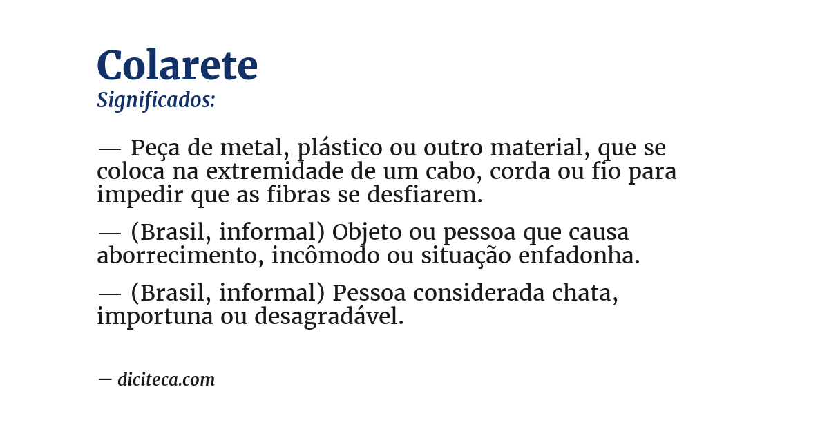 Significado de colarete