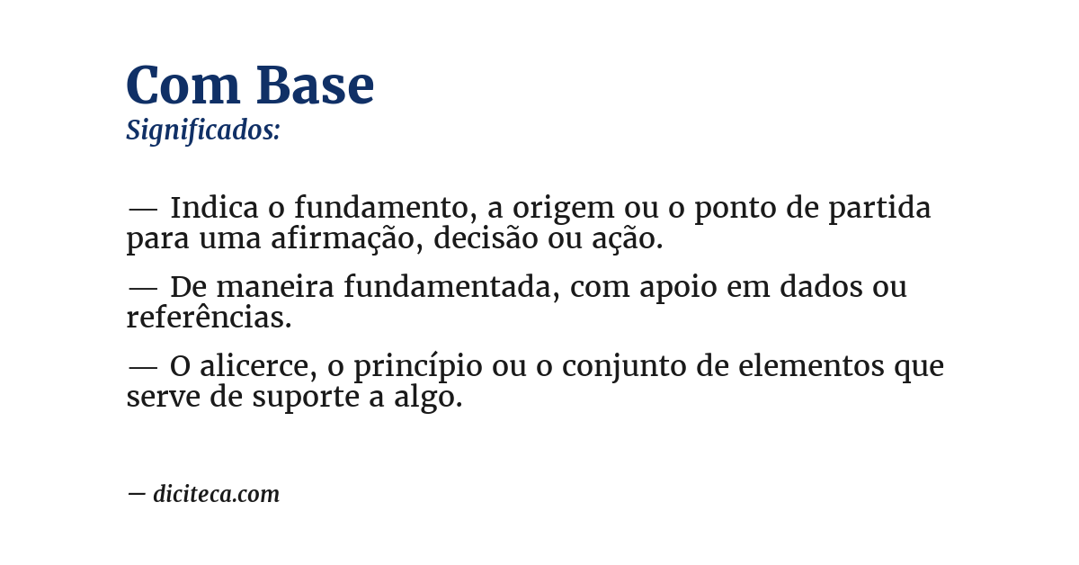 Significado de com base