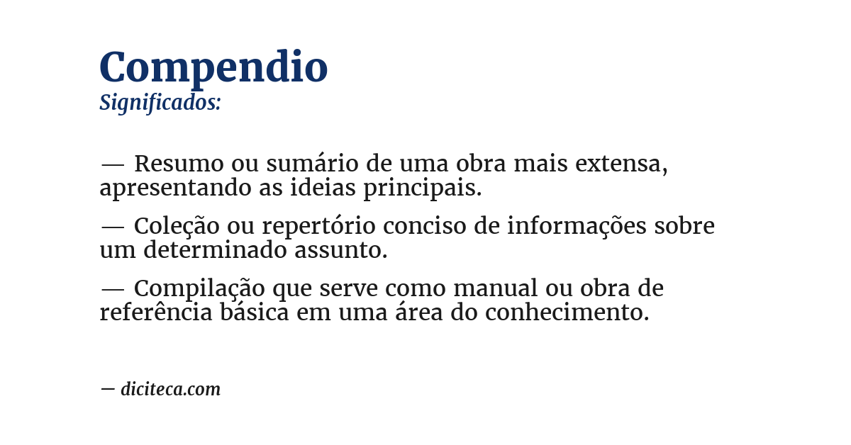 Significado de compendio