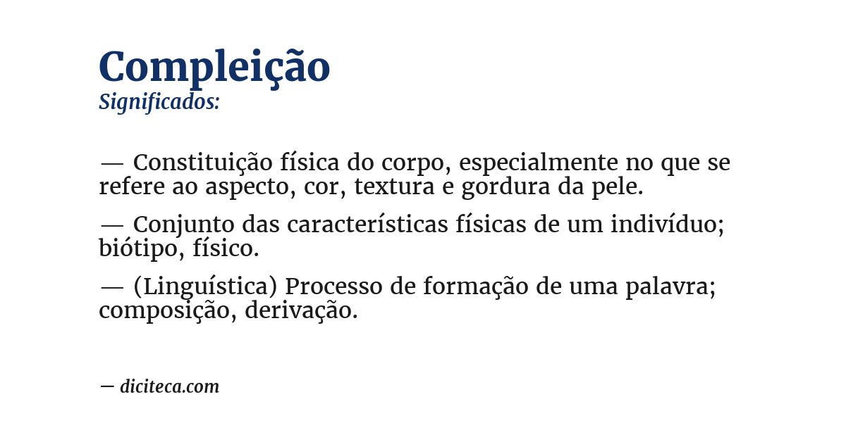 Significado de compleição