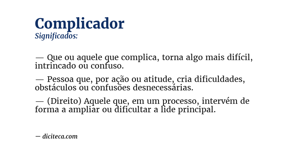 Significado de complicador
