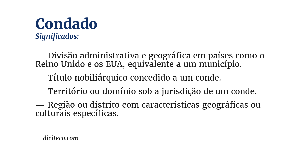 Significado de condado