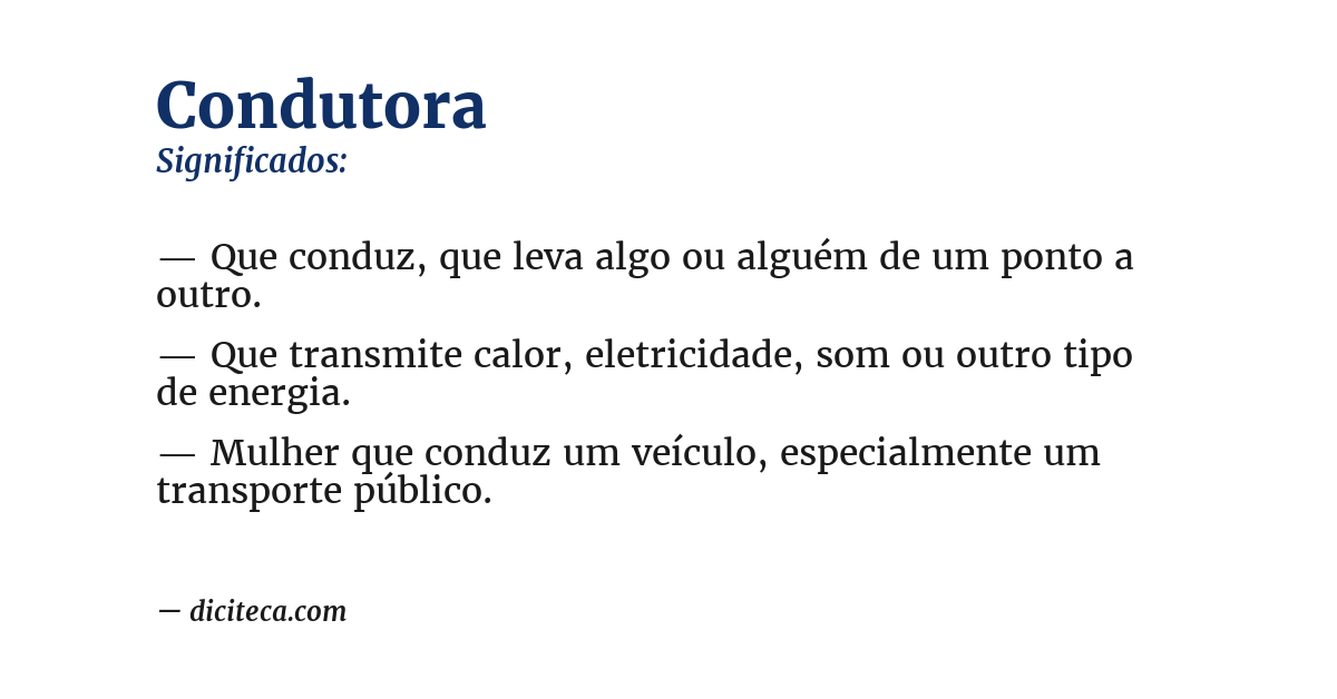 Significado de condutora