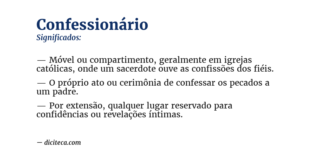 Significado de confessionário