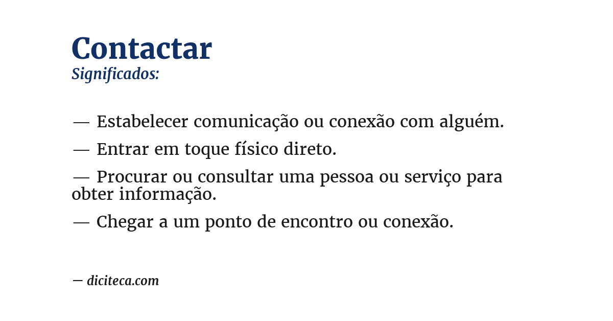 Significado de contactar