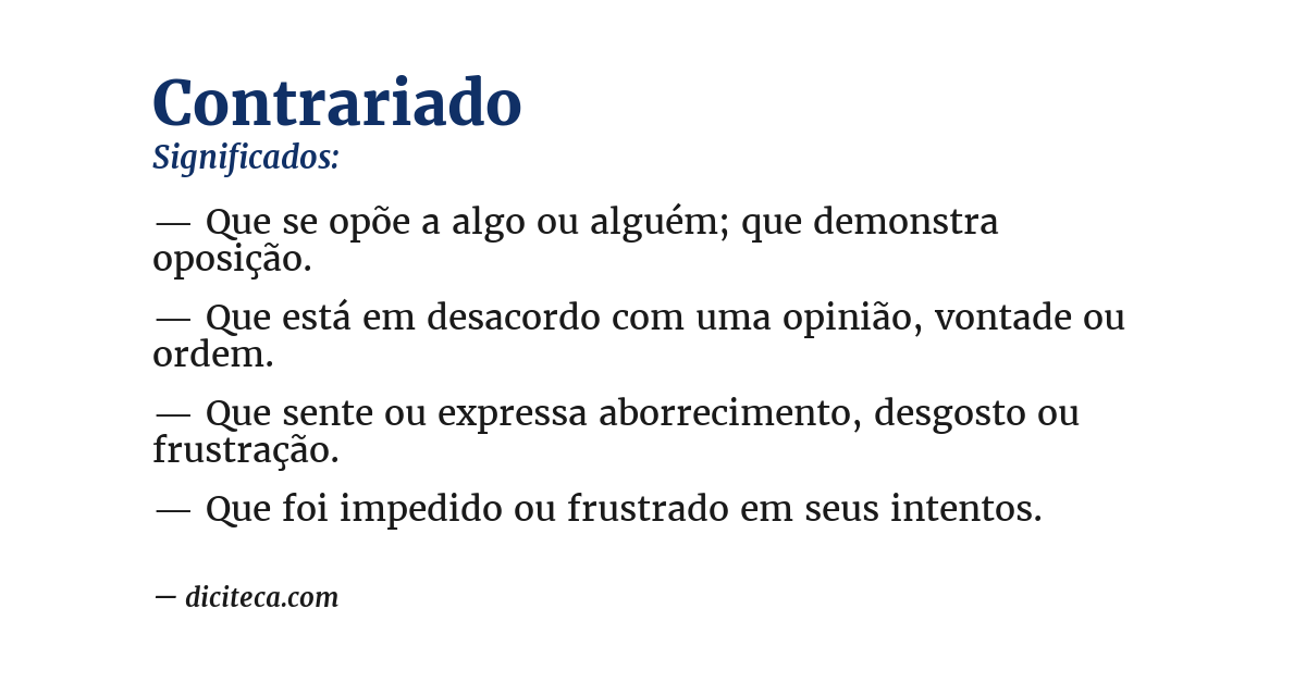 Significado de contrariado