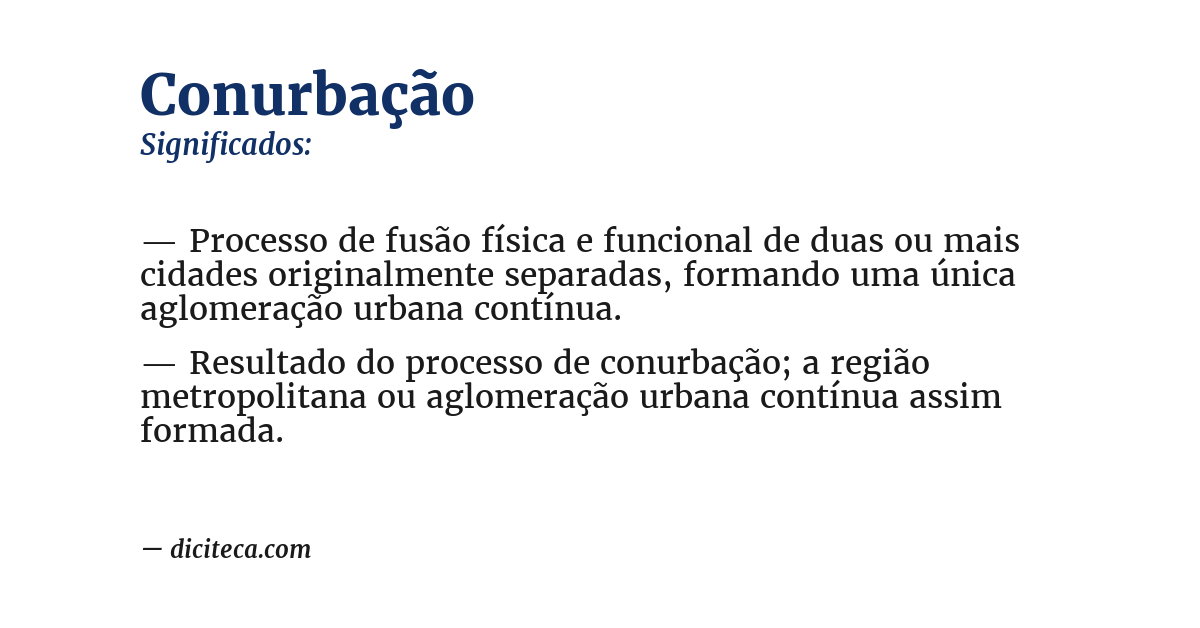 Significado de conurbação