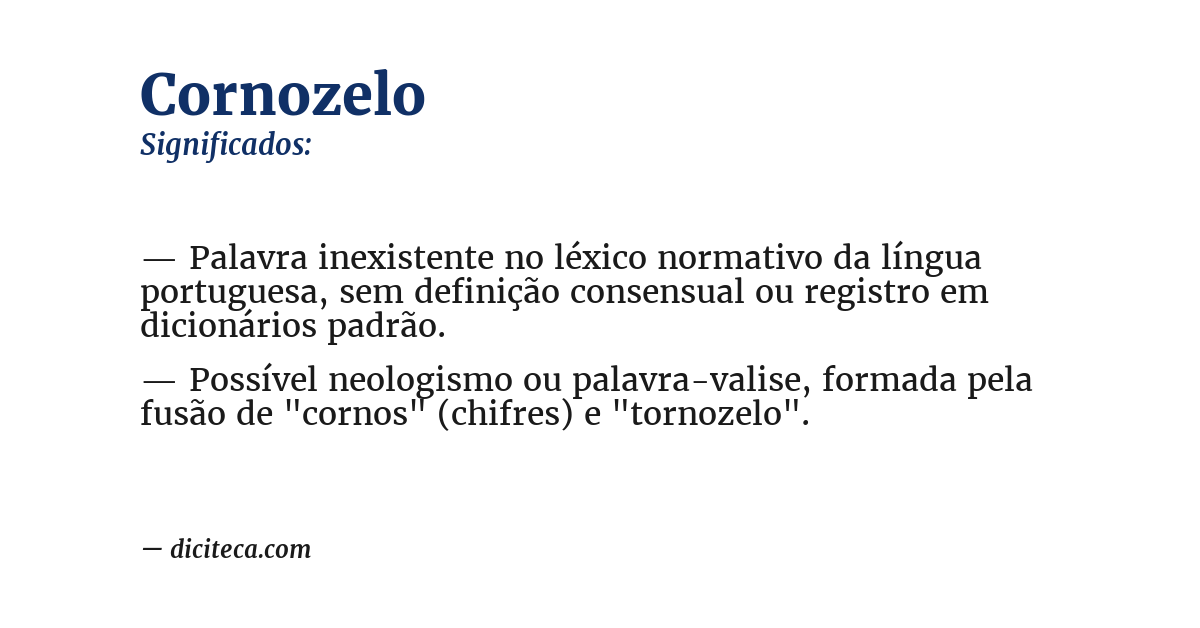 Significado de cornozelo