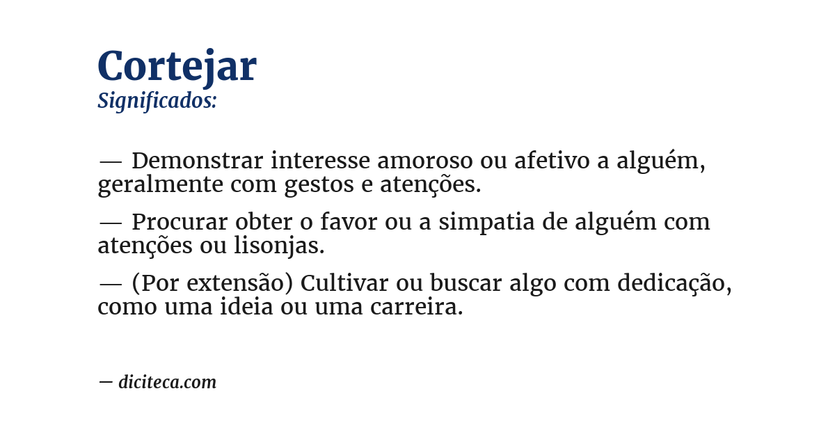 Significado de cortejar