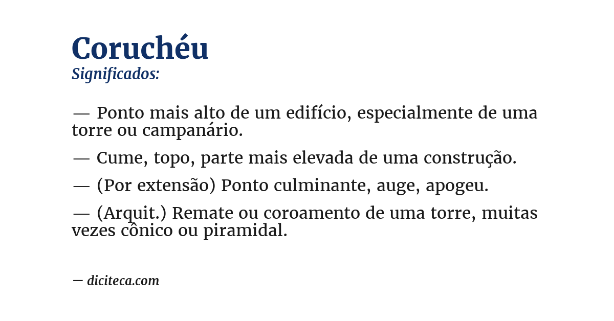 Significado de coruchéu