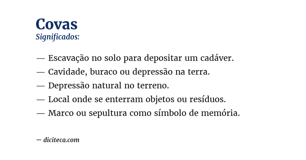 Significado de covas