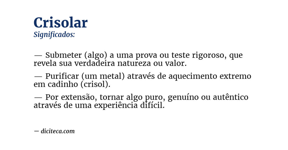 Significado de crisolar