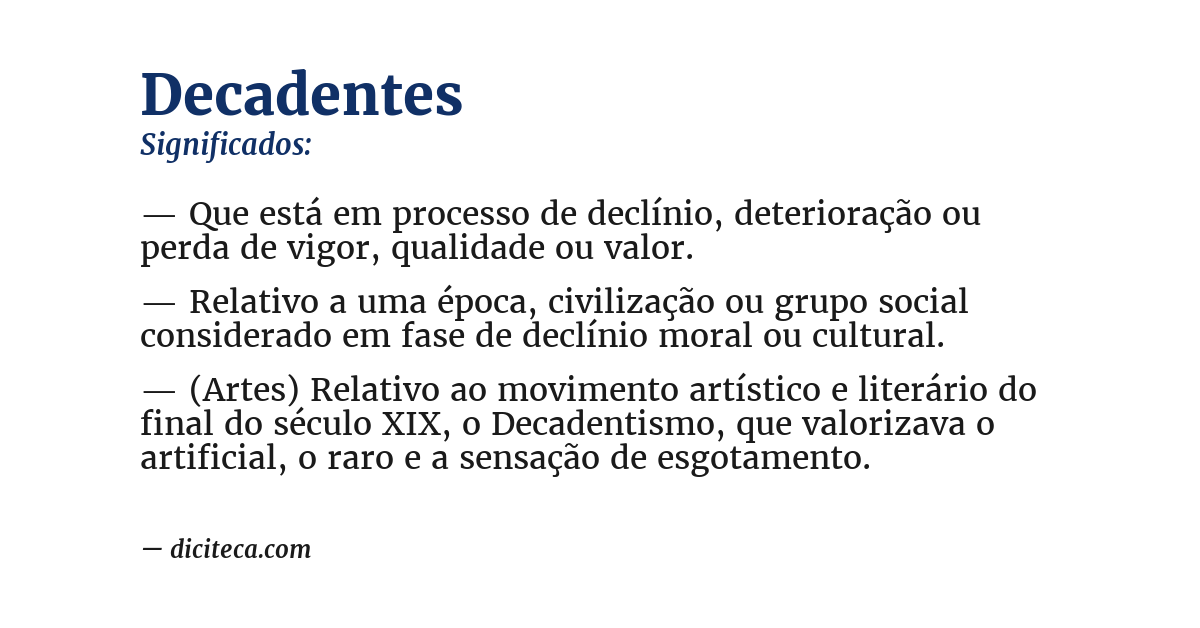 Significado de decadentes