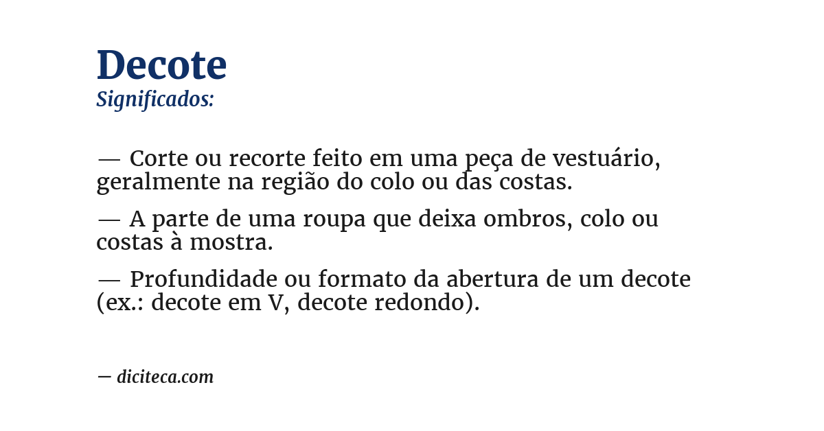 Significado de decote