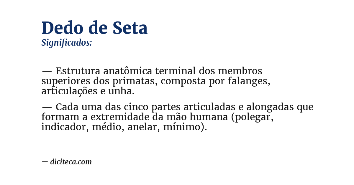 Significado de dedo de seta