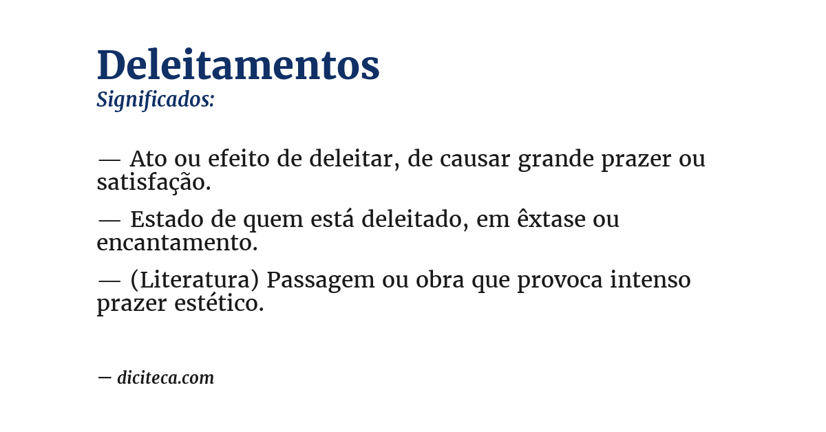 Significado de deleitamentos