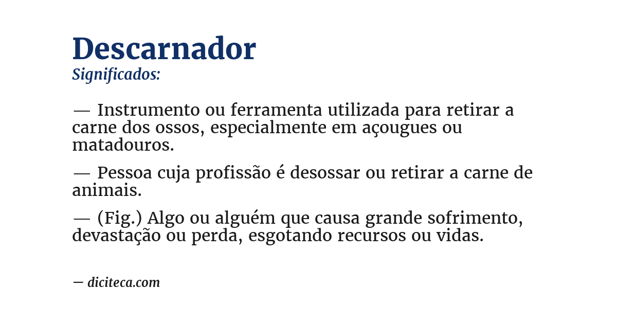 Significado de descarnador