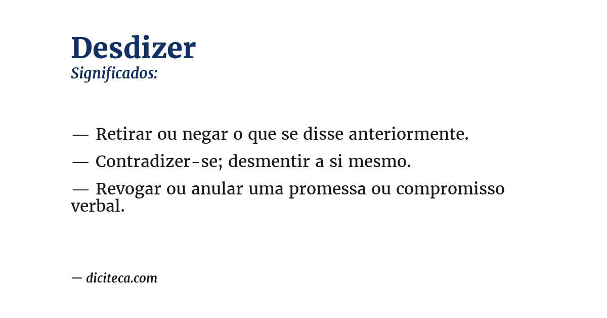 Significado de desdizer