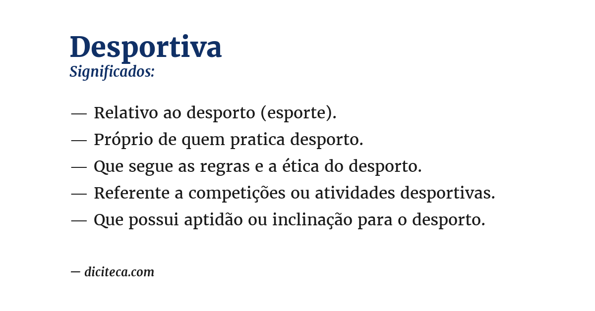 Significado de desportiva