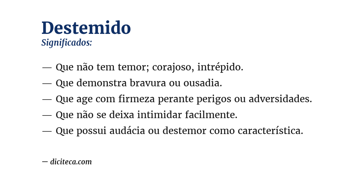 Significado de destemido