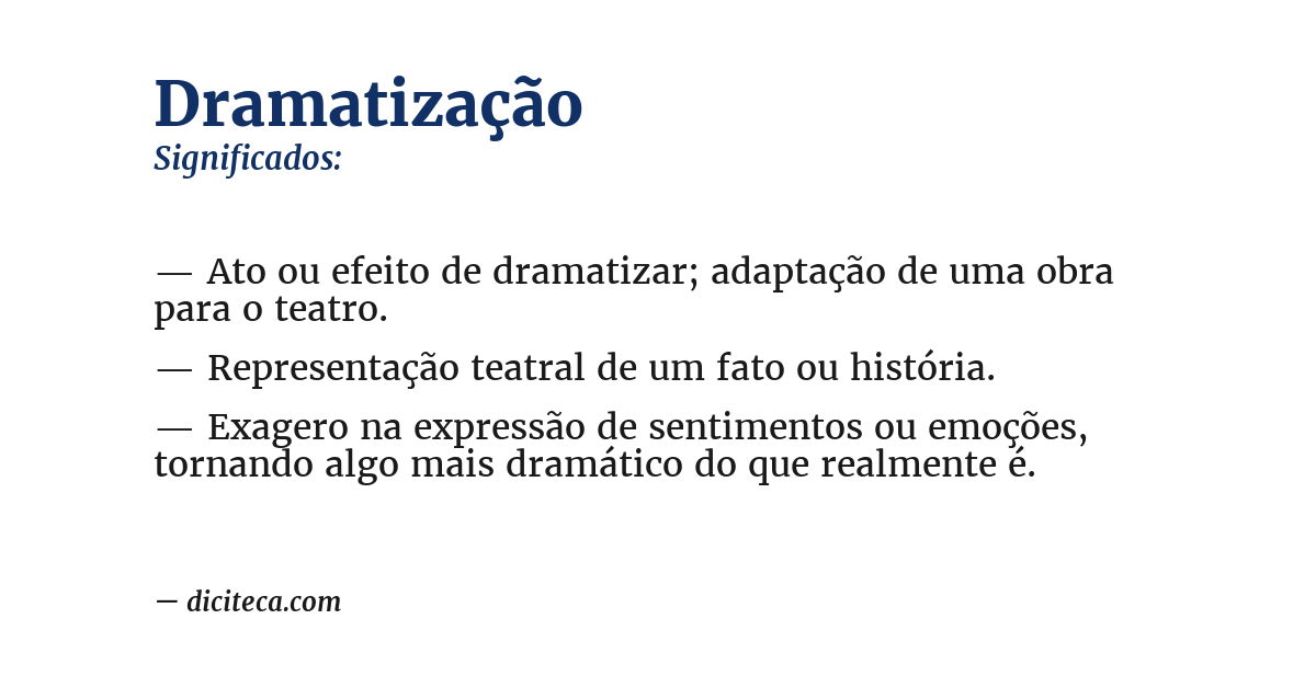 Significado de dramatização