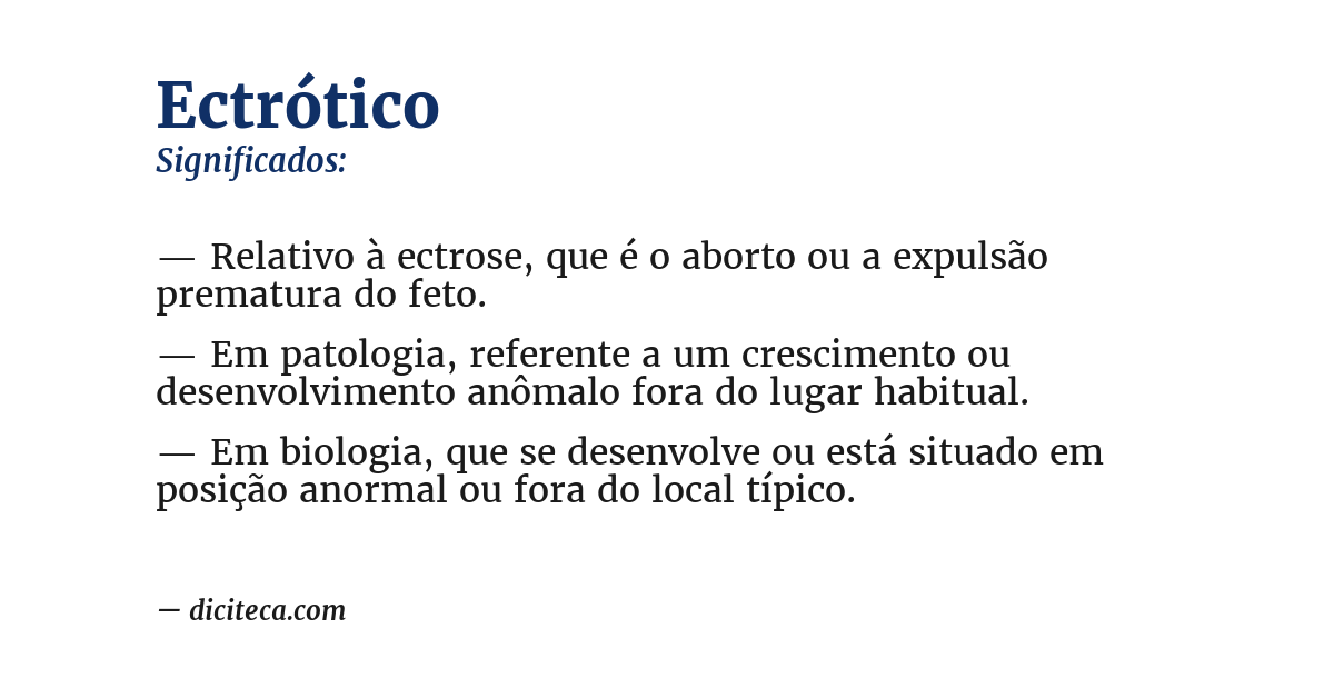Significado de ectrótico