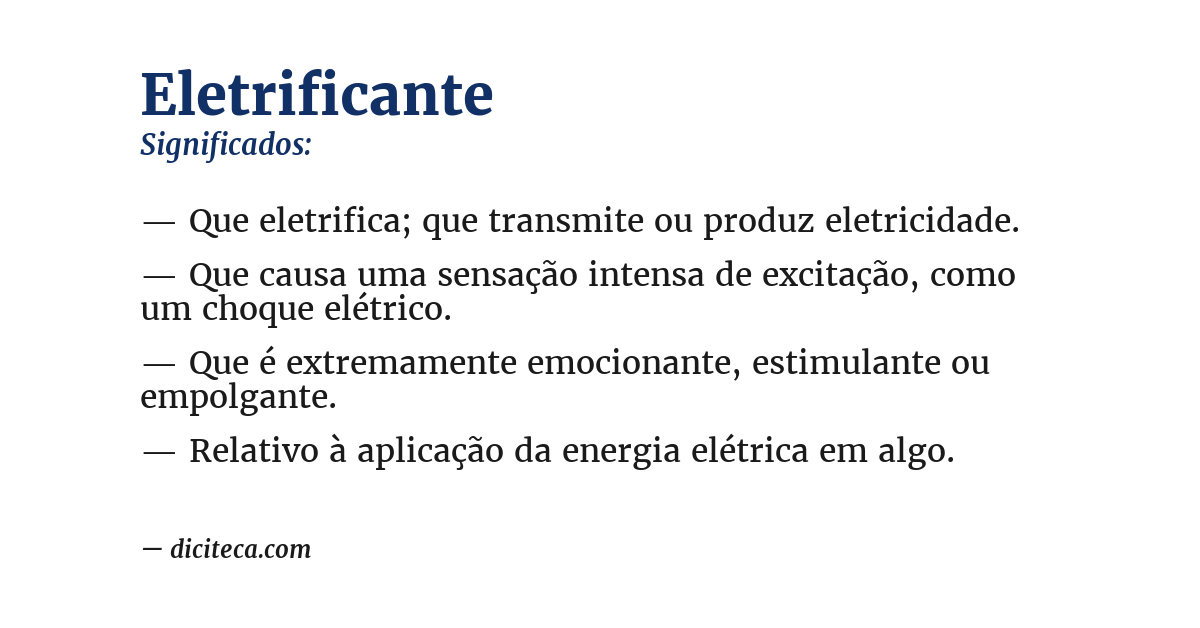 Significado de eletrificante