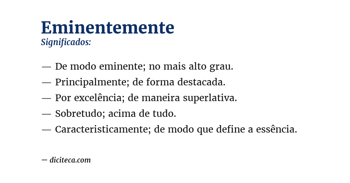 Significado de eminentemente