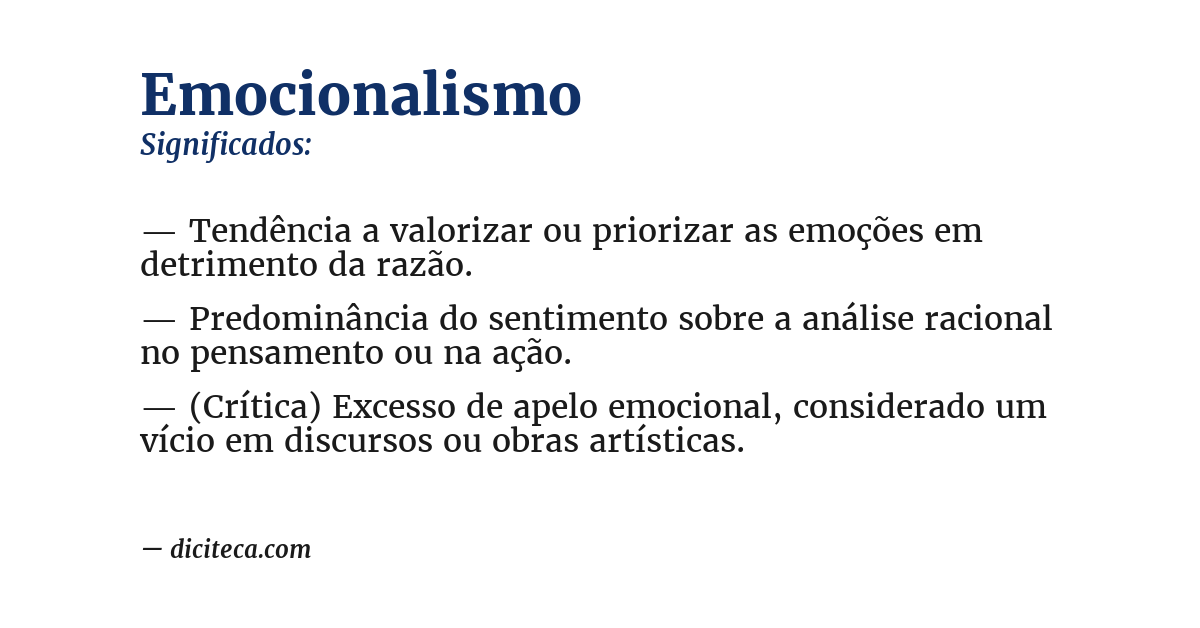 Significado de emocionalismo