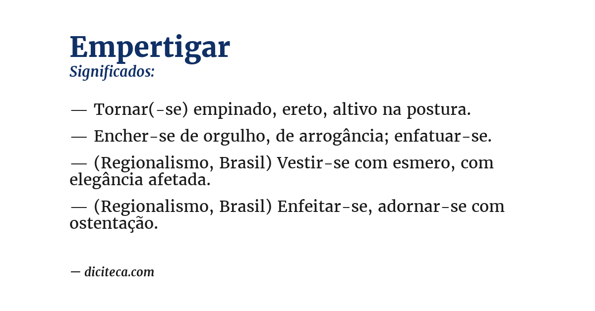 Significado de empertigar