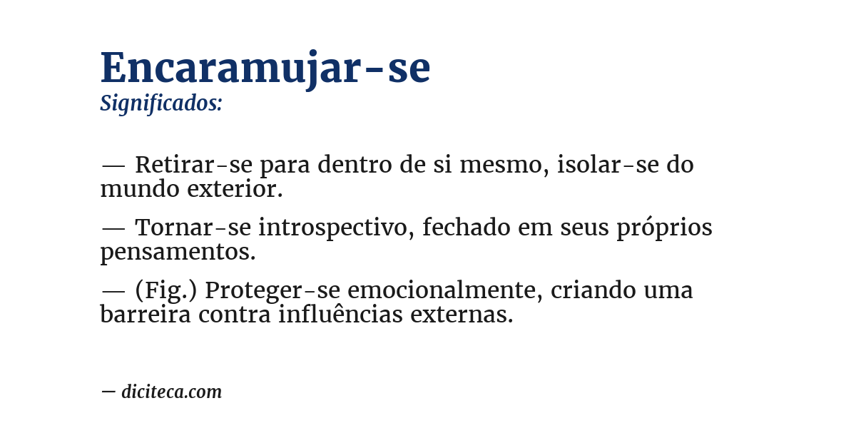 Significado de encaramujar-se