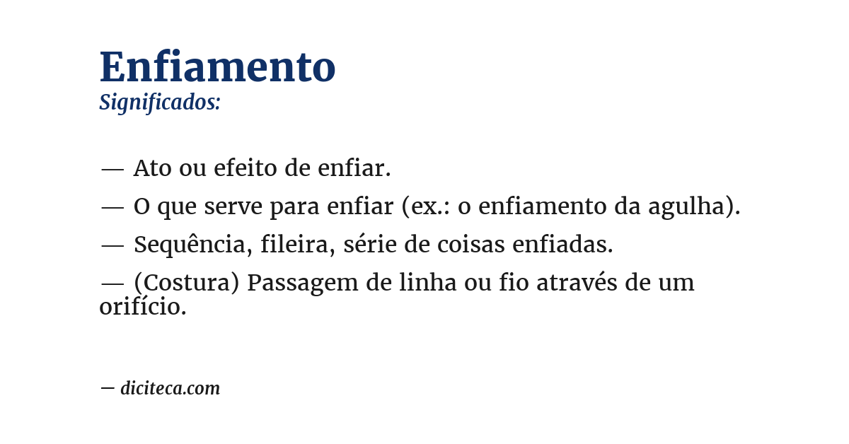 Significado de enfiamento