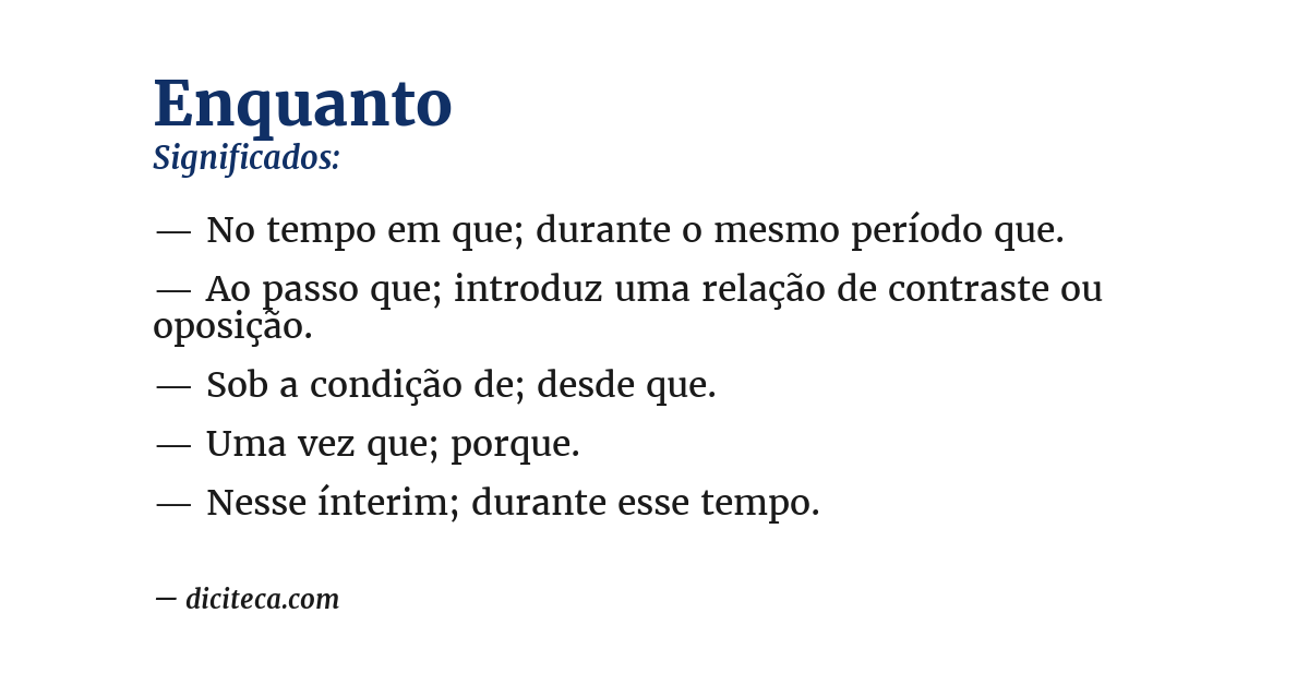 Significado de enquanto