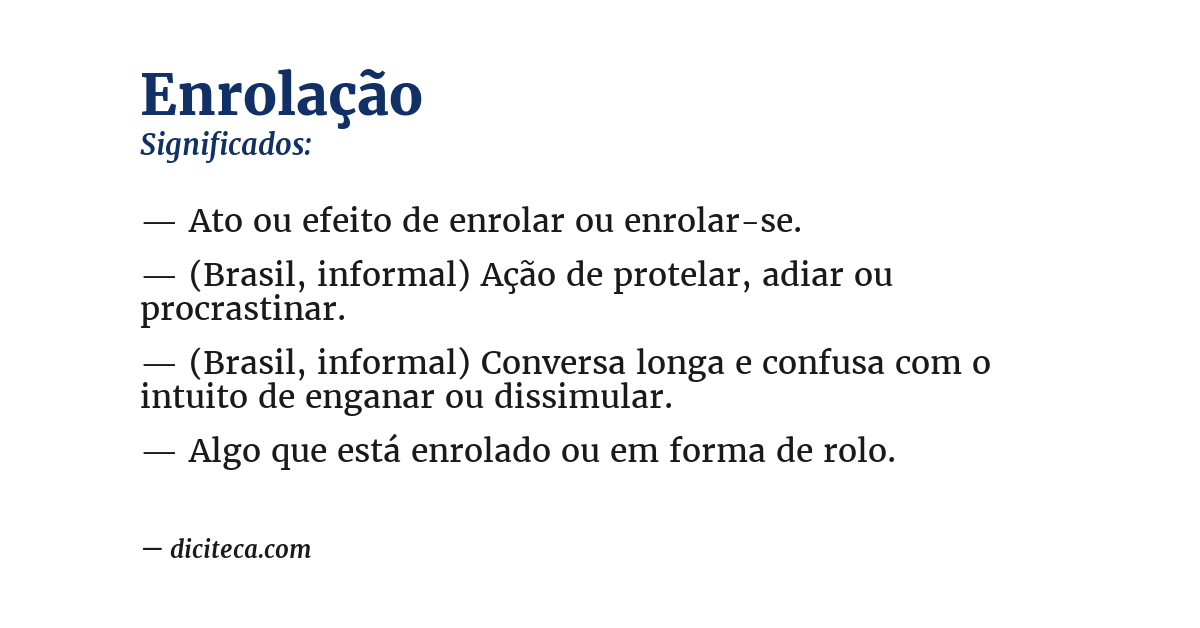 Significado de enrolação