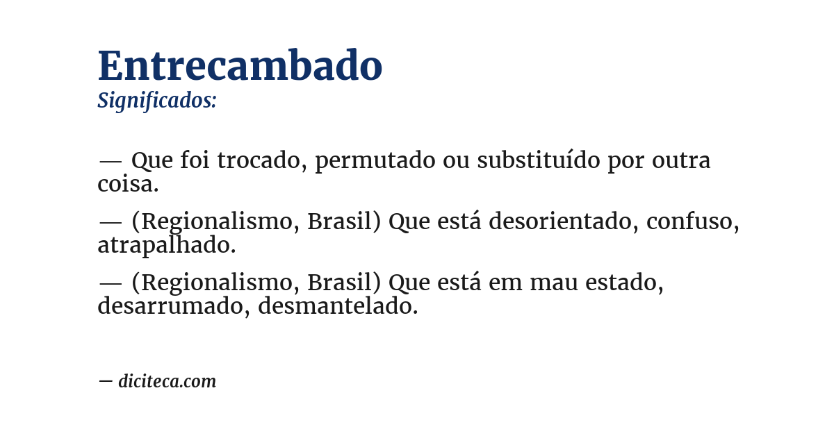 Significado de entrecambado