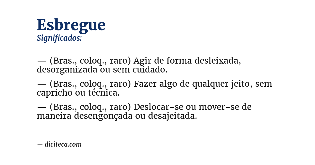 Significado de esbregue