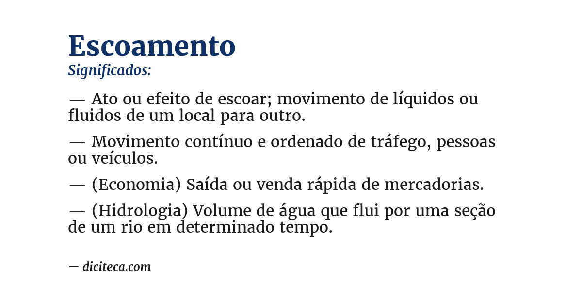 Significado de escoamento