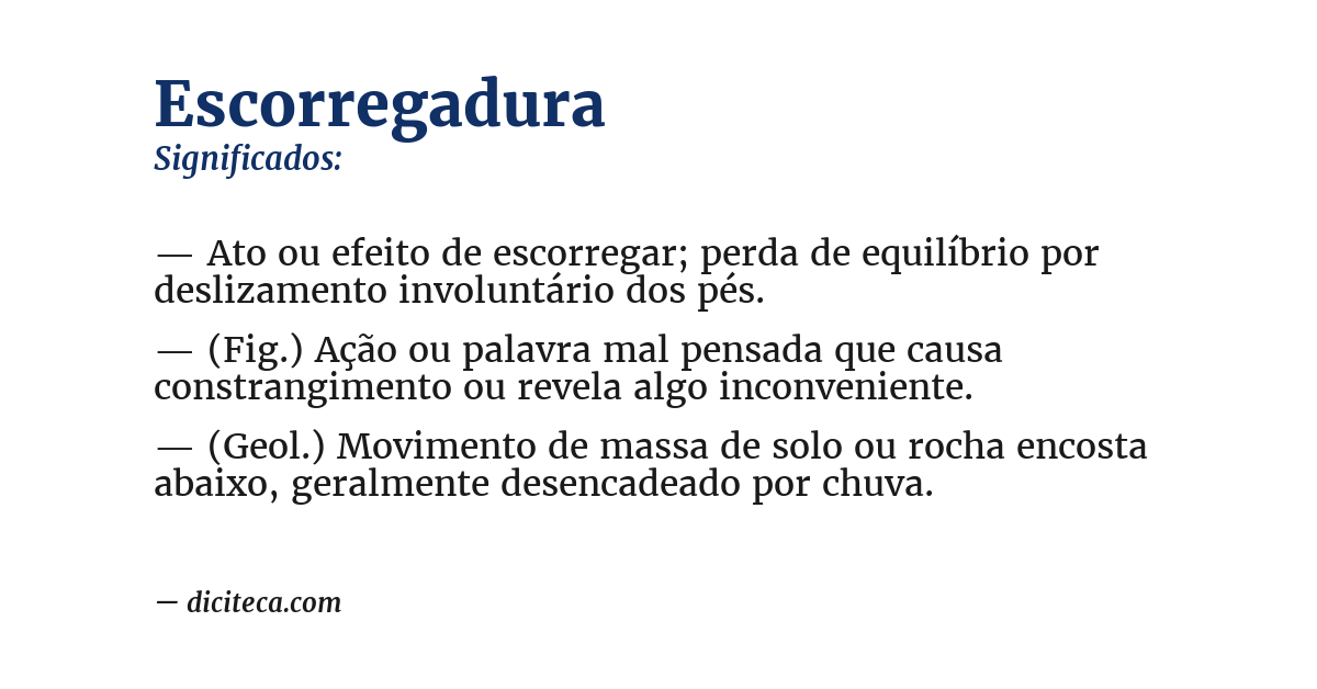 Significado de escorregadura