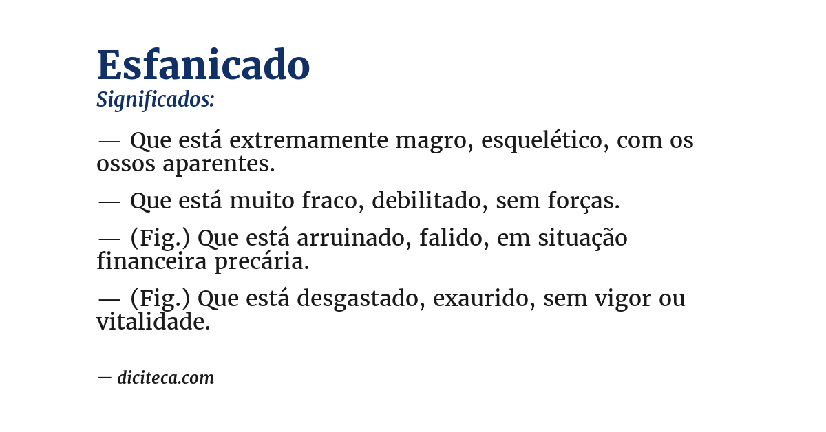 Significado de esfanicado