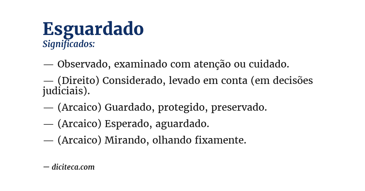 Significado de esguardado