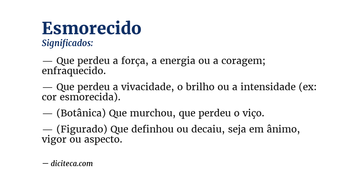 Significado de esmorecido