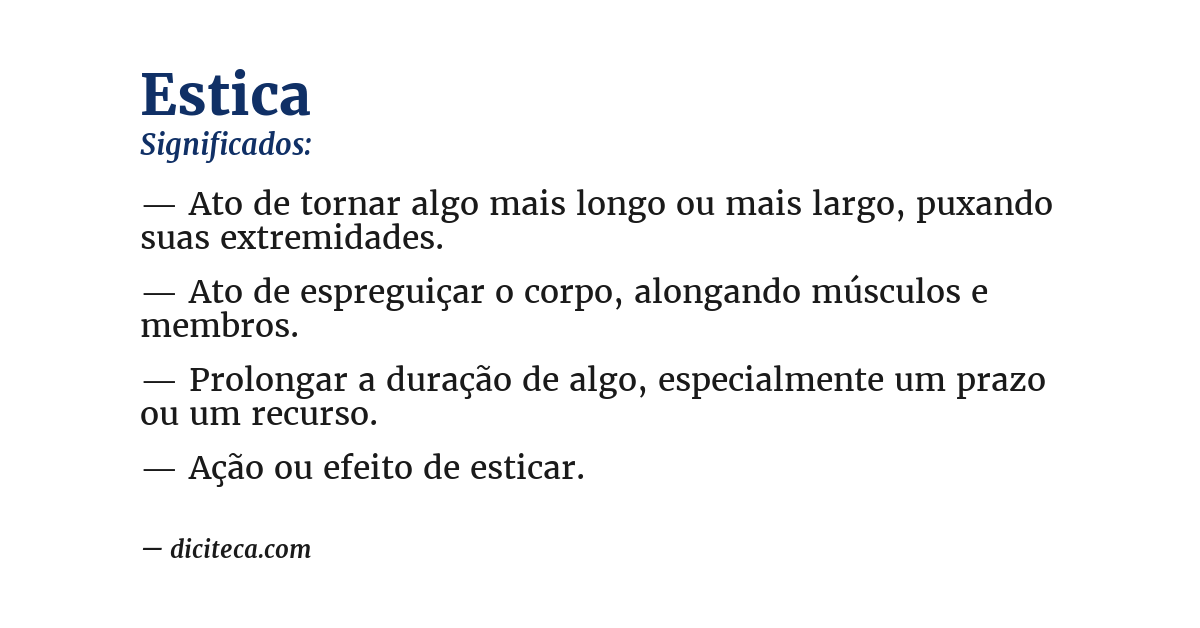 Significado de estica