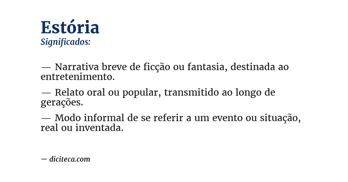Significado de estória